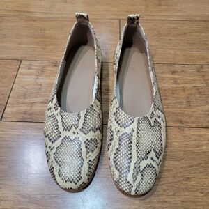 EVERLANE The Day Glove Leather Ballet Flats SNAKESKIN Size 8
